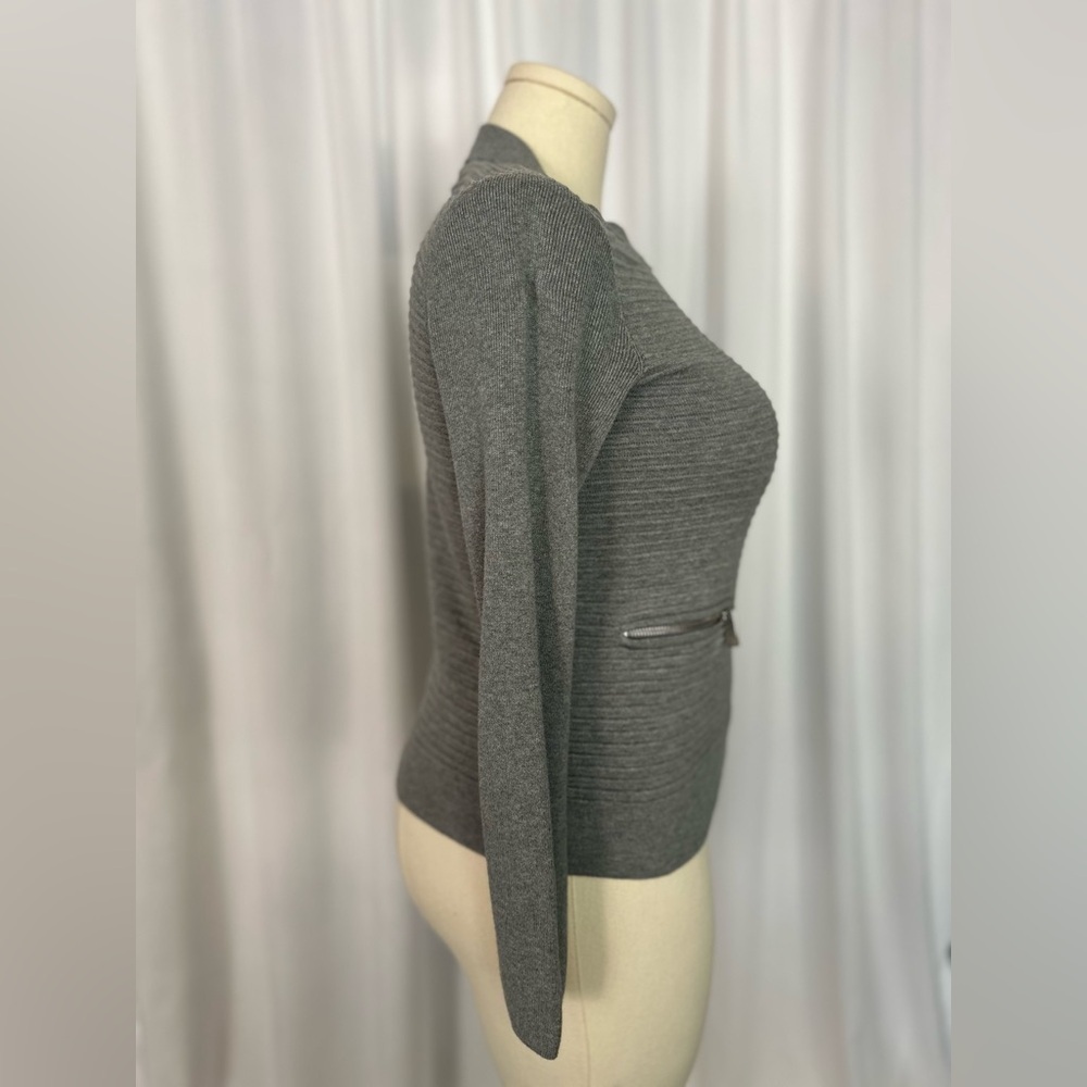 Lands’ End Outfitters Gray Zip-Front Knit Jacket | Size XS - Picture 6 of 17
